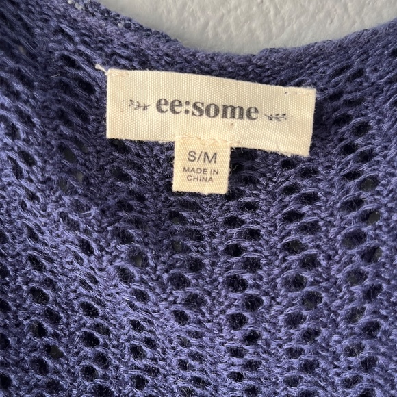 Navy Open Knit Hooded Long Cardigan - Picture 11 of 11